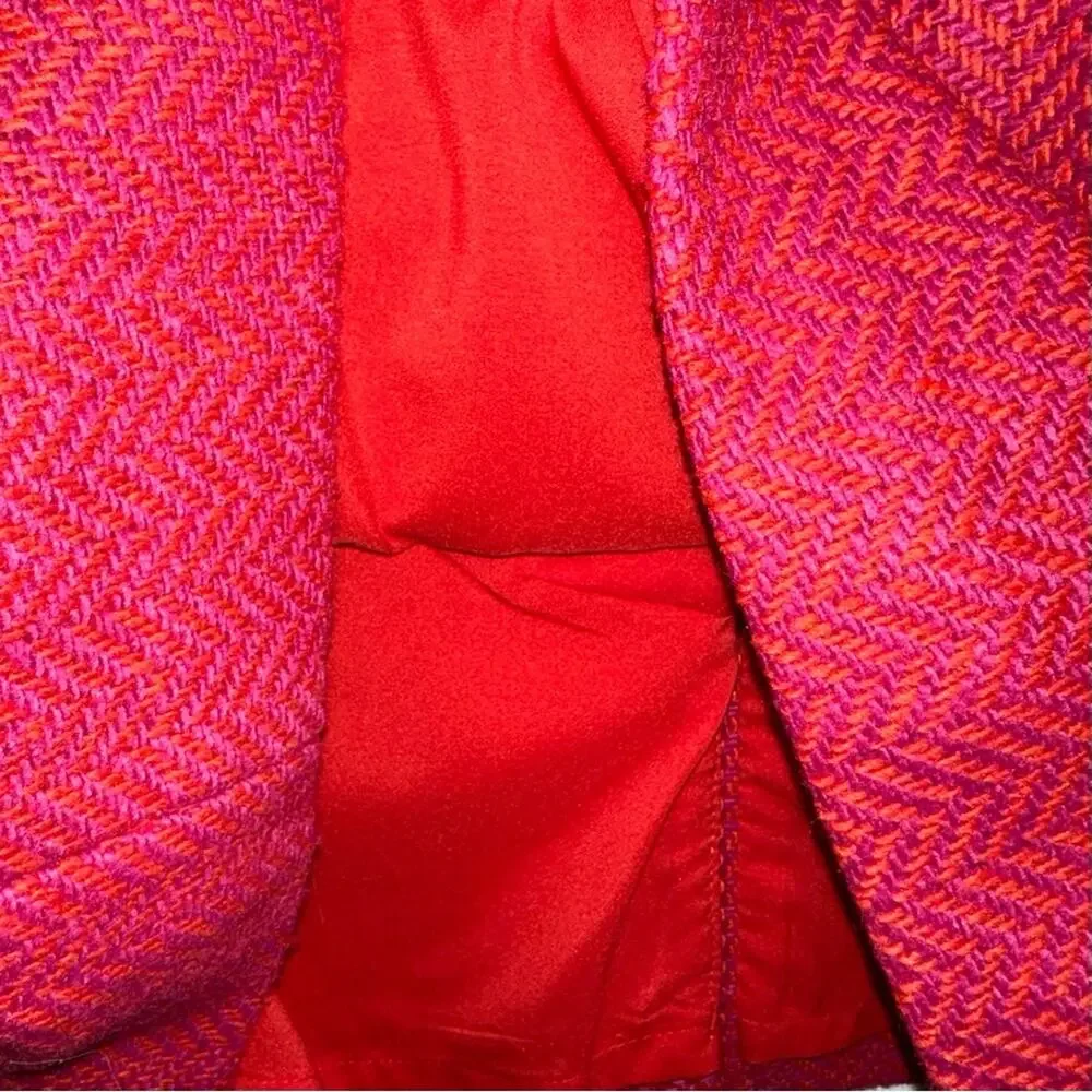 Banana Republic Textured Wool Blend Red Pink Sheath Dress Size 6 - Picture 5 of 13